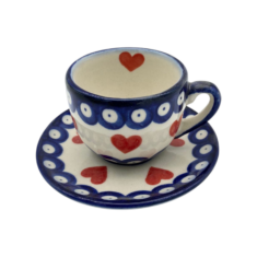 Filiżanka espresso ze spodkiem 110ml Nd. S1- Ceramika Bolesławiecka AC SERCA