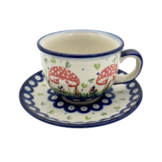 Filiżanka ze spodkiem 200ml Nd. M8- Ceramika Bolesławiecka AC MUCHOMOR