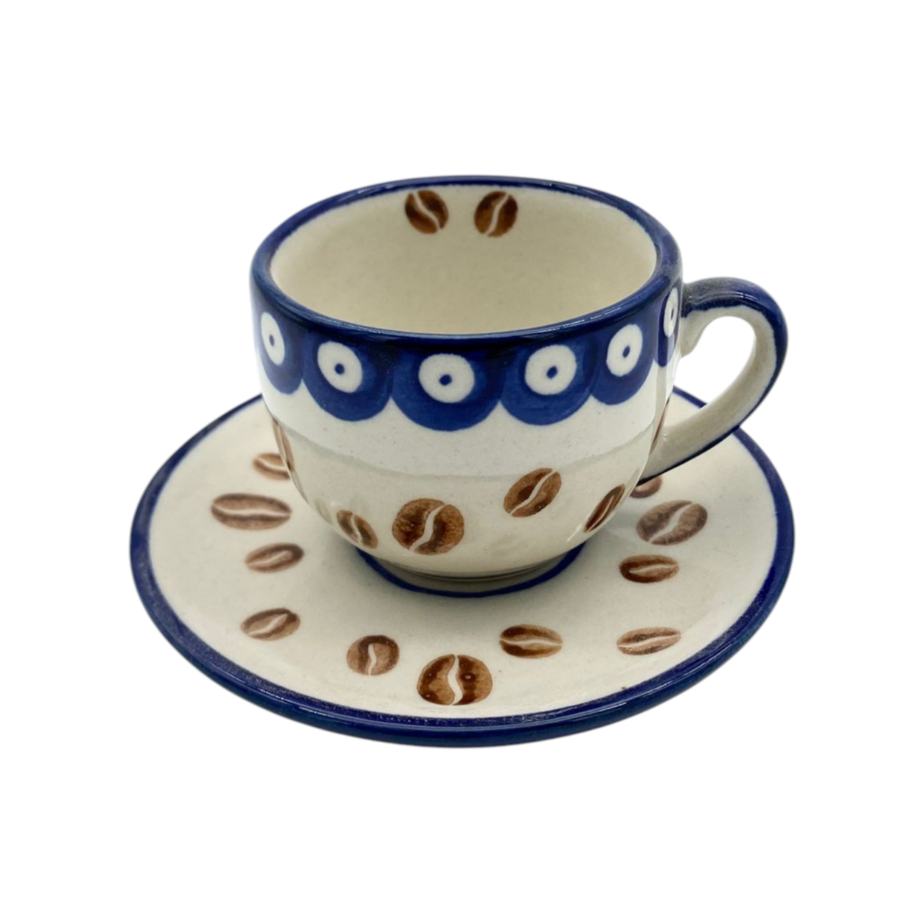 Filiżanka espresso ze spodkiem 110ml Nd. K4- Ceramika Bolesławiecka AC KAWA (Produkt pod zamówienie- 2 tyg.)
