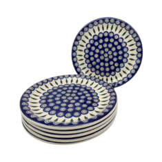 Zestaw talerzy obiadowych 26cm Nd. K3- Ceramika Bolesławiecka AC (Produkt pod zamówienie- 2tyg.) PAWIE OKO 6szt.