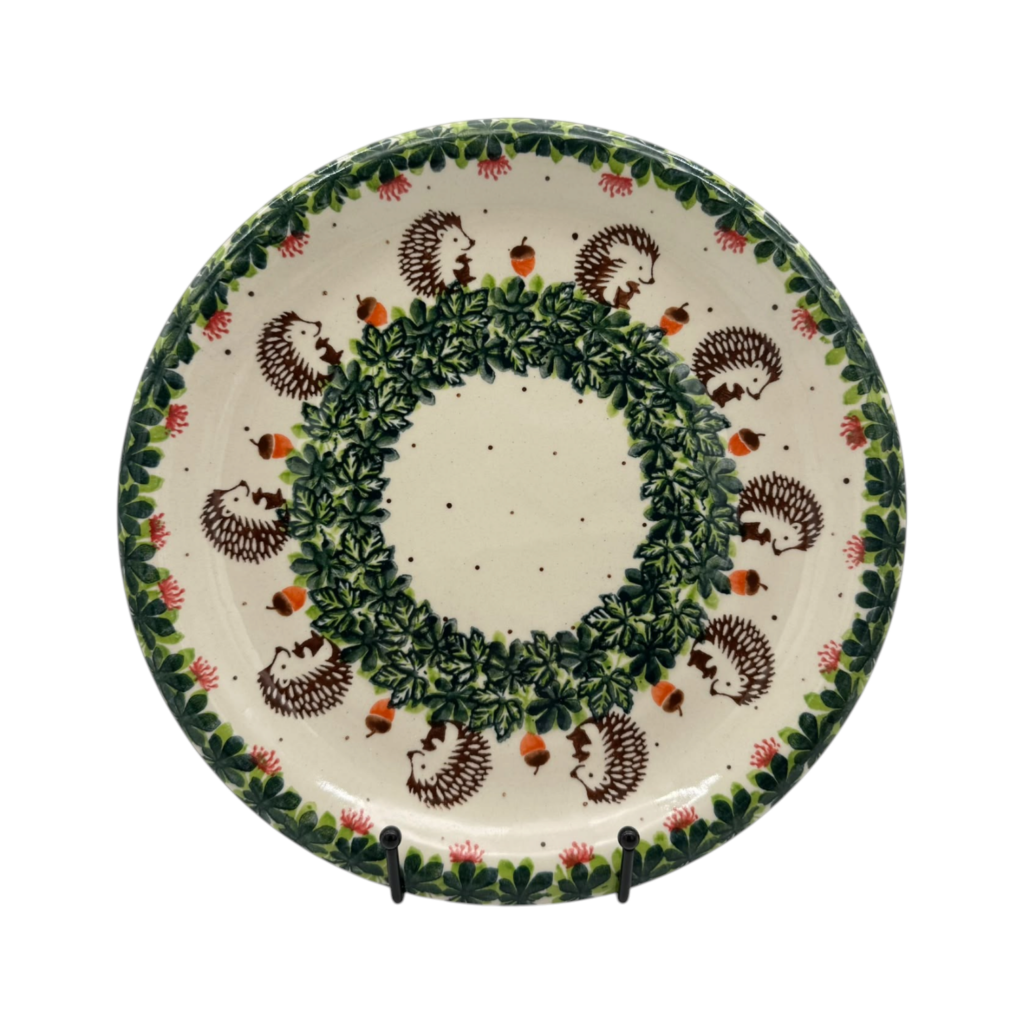 Talerz obiadowy 26cm, wzór jeże J1, ceramika Bolesławiec