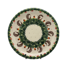 Talerz obiadowy 26cm, wzór jeże J1, ceramika Bolesławiec